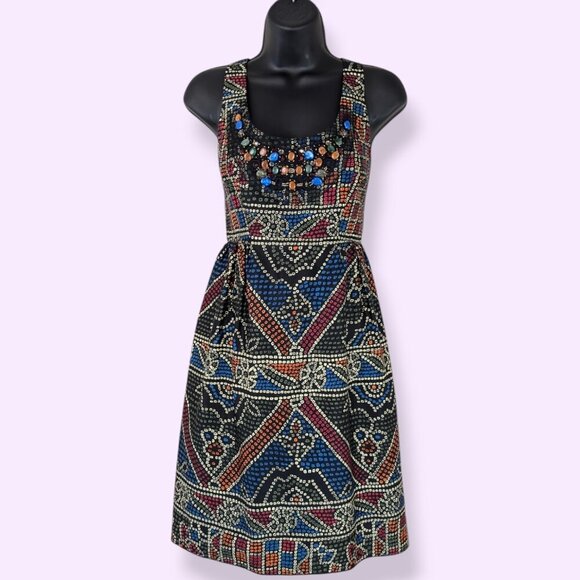 Anna Sui Anthropologie Beaded Front Dress - Picture 1 of 7
